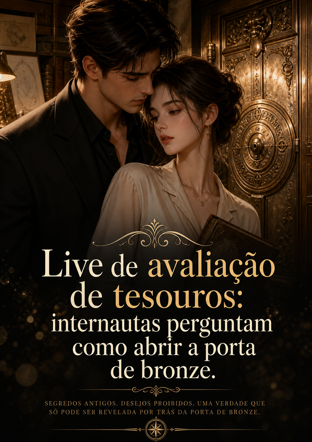 Live de avaliação de tesouros: internautas perguntam como abrir a porta de bronze.