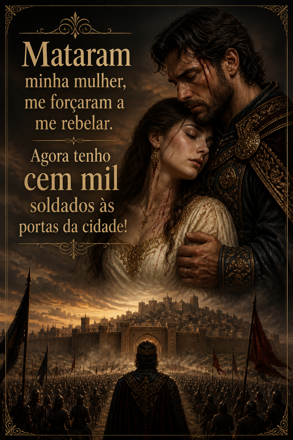 Mataram minha mulher, me forçaram a me rebelar. Agora tenho cem mil soldados às portas da cidade!